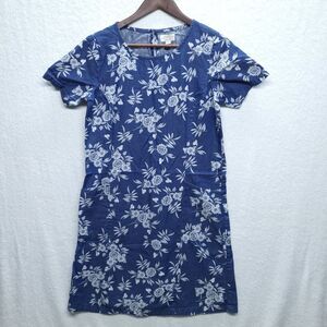Cottage Core Country To Coast Shift Dress Womens 6 Mid Blue Floral Western